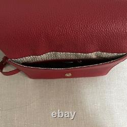 Original Aigner Red Leather Flap Crossbody Hand Bag Never used Great Xmas Gift