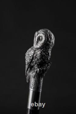Owl Hand Carved Wooden Walking Stick Owl Handle Walking Cane Christmas Gift Uy3
