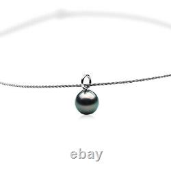 Pacific Pearls 10mm Tahitian Pearl Necklace White Gold Christmas Gifts for Wife