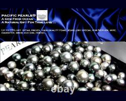 Pacific Pearls 12mm Tahitian Black Pearl Earrings with Diamonds Christmas Gifts