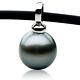 Pacific Pearls 13.5x12mm Tahitian Black Pearl Pendant Christmas Gifts For Wife