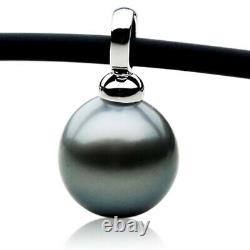 Pacific Pearls 13.5x12mm Tahitian Black Pearl Pendant Christmas Gifts for Wife