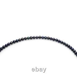 Pacific Pearls 5mm Black Freshwater Pearl Necklace Free Shipping Gifts for Wife