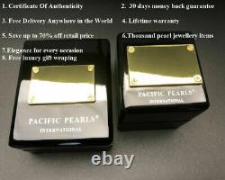 Pacific Pearls Genuine 7mm Black Akoya Saltwater Pearl Earrings Christmas Gifts