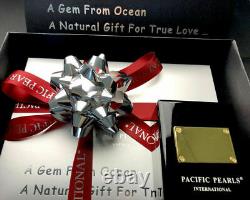 Pacific Pearls Genuine 7mm Black Akoya Saltwater Pearl Earrings Christmas Gifts