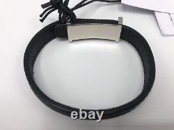 Paul Smith Signature Stripe Black Leather Bracelet aha in bag gift xmas present