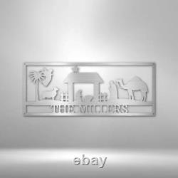 Personalized Nativity Metal Sign Christmas Gift Made in USA