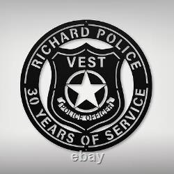 Personalized Police Badge Metal Wall Art Sign Officer Birthday Christmas Gifts