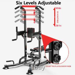 Power Tower Pull Up Bar Dip Station With Sit Up Bench Fitness Home Gym Xmas Gift