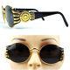 Rare Rochas Paris Sunglasses Vintage Italy 70s Gold Mint Christmas Gift For Her