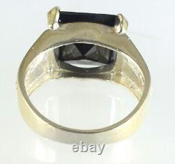 Rare Men's Solitaire Ring 8.83 Ct Certified Black Square Diamond Birthday Gift