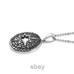 Real Diamond Pendant Necklace 925 Sterling Silver Black Gifts Size 20 Ct 1 I3