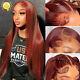 Reddish Brown Straight 13×4 Lace Front Human Hair Wigs With Christmas Gifts