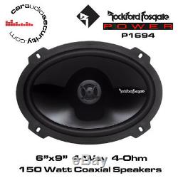 Rockford Fosgate Punch P1694 6x9 4-Way Full Range Speakers 150 Watts