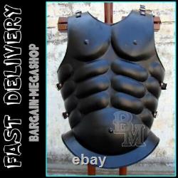 Roman Muscle Breast Plate Medieval Armor Cuirass Black NIB Christmas Gifts