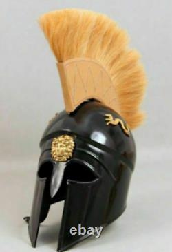 Roman troy Trojan helmet with black plume Medieval Armor Helmet Christmas Gift