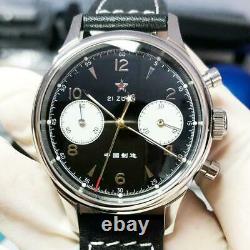 SEAGULL 1963 D304 Sapphire Dial Chrono Mechanical Mens Watch Black