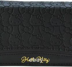 Sanrio Hello Kitty Long Wallet DX (Embossed) Black Card & Coin Case Xmas Gift