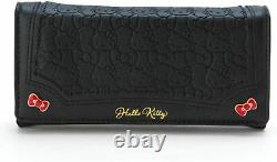 Sanrio Hello Kitty Long Wallet DX (Embossed) Black Card & Coin Case Xmas Gift