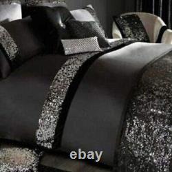 Sequin Black Cotton Duvet Cover Set Quilt Cover Xmas Gift Wedding Bedding Multi