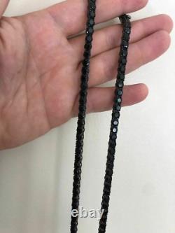 Simulated Black Diamond Tennis Chains for Men Women 6mm 18 30 Black Rhodium