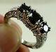 Solid 3ct Round Black Diamond Engagement Ring 14k White Gold Over Christmas Gift