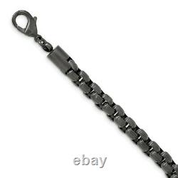 Stainless Steel Gun Metal Plated Link Box Chain Necklace Pendant Charm Fashion