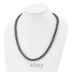 Stainless Steel Gun Metal Plated Link Box Chain Necklace Pendant Charm Fashion