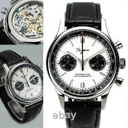 Sugess 40MM Race Panda Chronograph Mechanical Watch Seagull 1963 SUPANK002GN/SN