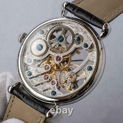 Sugess 42mm Gustav Becker Ultra Thin 9mm Skeleton Mechanical Mens LUXURY Watch
