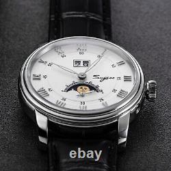 Sugess BIG DATE MoonPhase Master Automatic Mechanical Watch Seagull 1963 S437.01