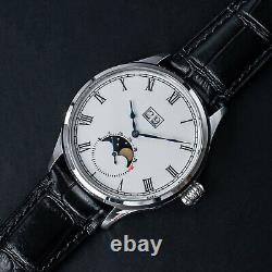 Sugess Enamel MoonPhase Automatic Mechanical Watch Seagull ST1908 1963 SU2528SW