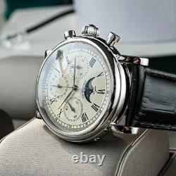 Sugess GOLD SWAN NECK MoonPhase MASTER Chronograph Watch Seagull 1963 SUM199X