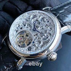 Sugess Genuine 12 pcs Diamond Index Tourbillon Seagull ST8000 Mechanical Watch