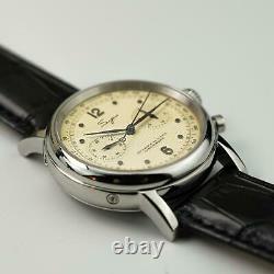 Sugess Heritage Beige Chronograph Mechanical Mens Watch Seagull Movement 1963