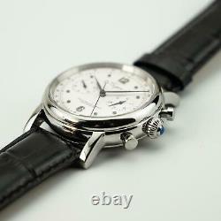 Sugess Heritage White Chronograph Mechanical Mens Watch Seagull Movement 1963