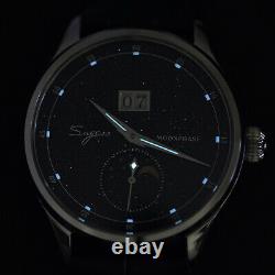 Sugess MoonPhase Blue Gold Stone Dial Mechanical Watch Seagull 1963 SU2528STRA