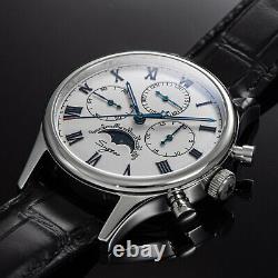 Sugess MoonPhase Gold SWAN NECK Chronograph Mens Watch Seagull 1963 SU1908CSWX