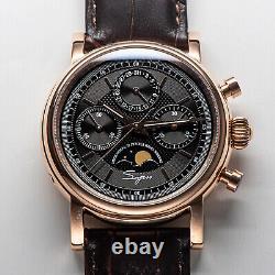 Sugess MoonPhase Master Chronograph Mechanical Mens Watch Seagull 1963 SU1908GZ