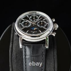 Sugess MoonPhase Master Chronograph Mechanical Watch Seagull 1963 Silver Black