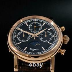 Sugess MoonPhase Master II Chronograph Mechanical Watch Seagull 1963 Rose Gold