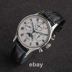 Sugess MoonPhase Master II Chronograph Mechanical Watch Seagull 1963 White