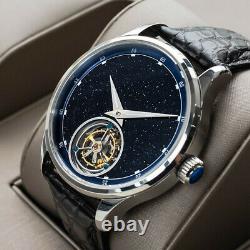 Sugess Tourbillon Blue Star Dust Dial Seagull ST8230 Mechanical Watch SU8230STRA