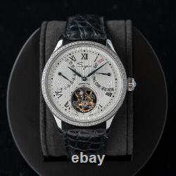 Sugess Tourbillon Master Crystal Day Date Seagull ST8004 Mechanical Watch Silver