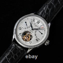Sugess Tourbillon Master Crystal Day Date Seagull ST8004 Mechanical Watch Silver