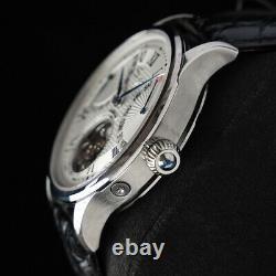 Sugess Tourbillon Master Day Date Seagull ST8004 Mechanical Mens Watch Silver