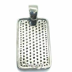 Summer 3Ct Black Simulated Dog Tag Pendant 14K Black Gold Plated Silver Gift