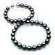 Tahitian Black Pearl White Gold Necklace 10-12mm Pacific Pearls Christmas Gifts