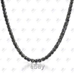 Thanksgiving Gift Black Diamond CZ Men's Tennis Necklace in 925 Silver 20 3mm