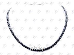 Thanksgiving Gift Black Diamond CZ Men's Tennis Necklace in 925 Silver 20 3mm
